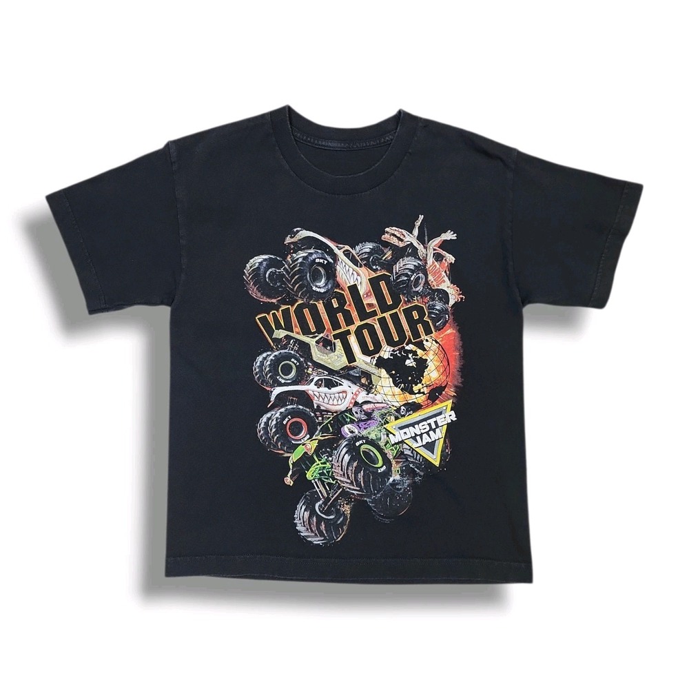 2017 Monster Jam World Tour T-Shirt Monster Trucks Black Youth's Medium